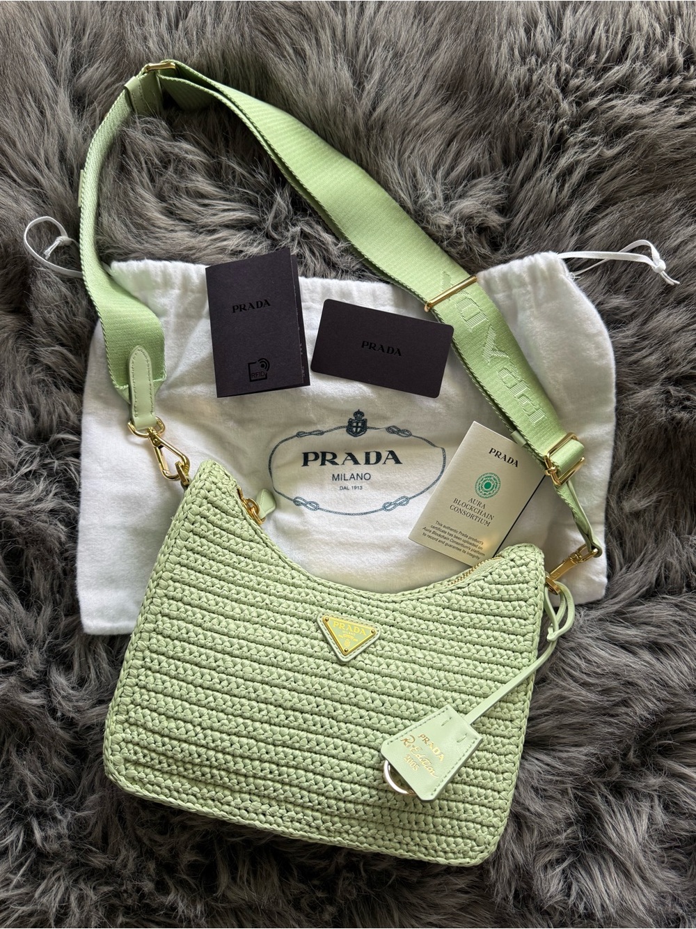 NWOT Prada Raffia Re Edition